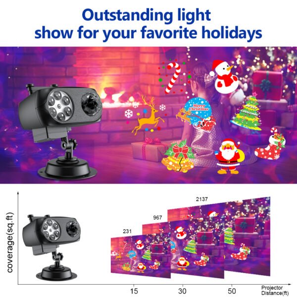 Christmas lights Christmas projection lights with remote control and timing function Room Garden Living room Christmas, Halloween decoration
