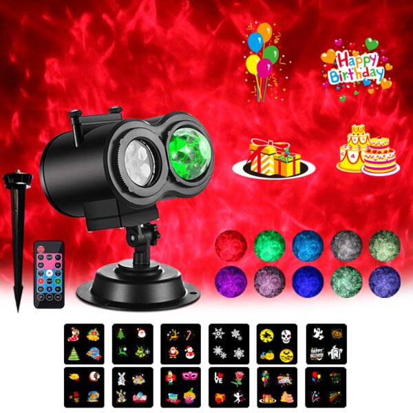 Holiday Projector Lamp with Remote Control and Timing Function, Indoor and Outdoor Christmas, Halloween, Valentine's Day Home Decoration Projector Lamp