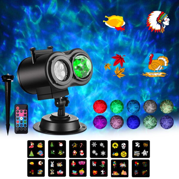 Holiday Projector Lamp with Remote Control and Timing Function, Indoor and Outdoor Christmas, Halloween, Valentine's Day Home Decoration Projector Lamp