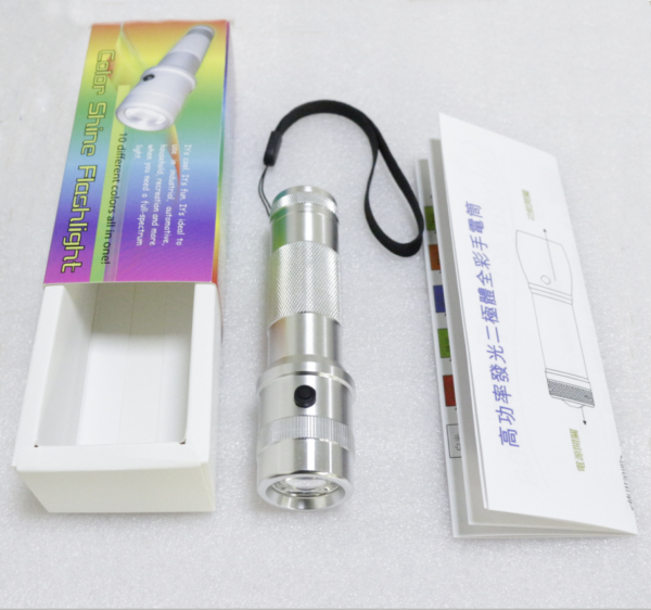 10-colors strobe changeable color flashlight