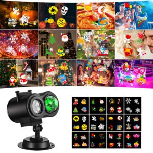 Holiday Projector Lamp with Remote Control and Timing Function, Indoor and Outdoor Christmas, Halloween, Valentine's Day Home Decoration Projector Lamp