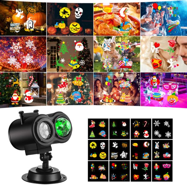Holiday Projector Lamp with Remote Control and Timing Function, Indoor and Outdoor Christmas, Halloween, Valentine's Day Home Decoration Projector Lamp