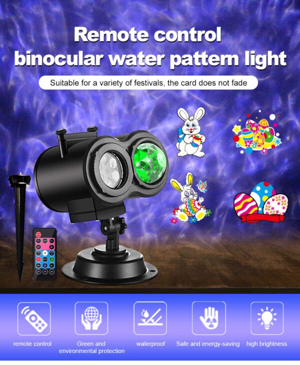 Holiday Projector Lamp with Remote Control and Timing Function, Indoor and Outdoor Christmas, Halloween, Valentine's Day Home Decoration Projector Lamp