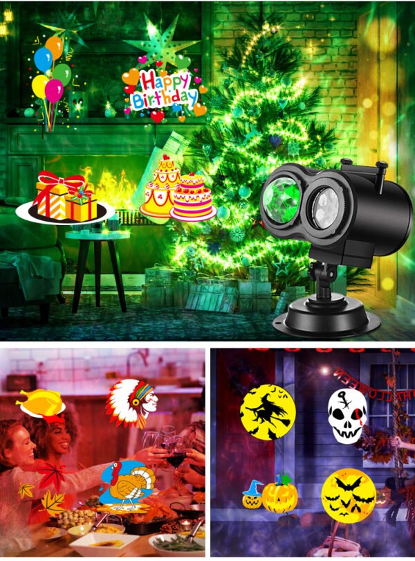 Holiday Projector Lamp with Remote Control and Timing Function, Indoor and Outdoor Christmas, Halloween, Valentine's Day Home Decoration Projector Lamp